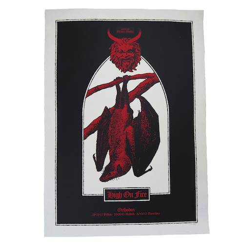 HIGH ON FIRE & ORTHODOX. Spanish Tour 2015 (Screenprint)